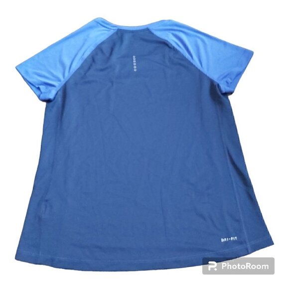 Youth Nike Running Dri-Fit Blue 100% Polyester T-Shirt With Mesh Back - Size L - Picture 2 of 5